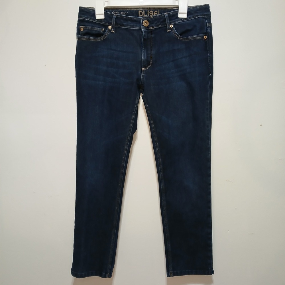 DL1961 Angel Mid-Rise 4 Way Stretch Dark Wash Jeans Women's 34 X 27 No Size Tag